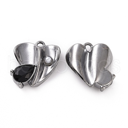 Rack Plating Alloy Glass Pendants FIND-I037-13B-01-1