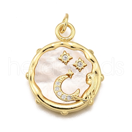 Brass Micro Pave Cubic Zirconia Pendants KK-K401-36G-1