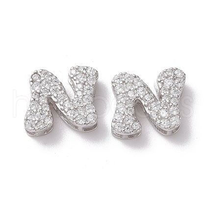 925 Sterling Silver Micro Pave Cubic Zirconia Beads STER-Z005-15P-N-1