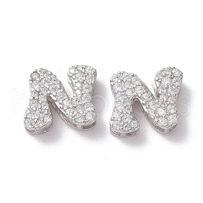 925 Sterling Silver Micro Pave Cubic Zirconia Beads STER-Z005-15P-N-1