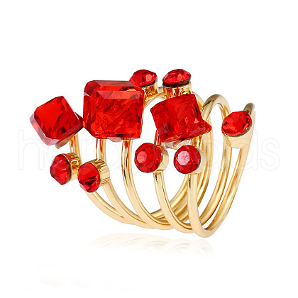 Alloy Rhinestone Multi-layer Rings VU7935-2-1
