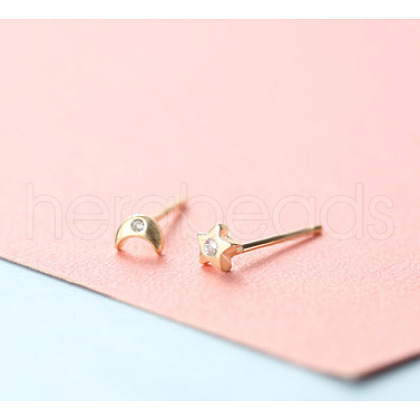 Brass Micro Pave Clear Cubic Zirconia Stud Earrings FS-WGE47D1-21-1