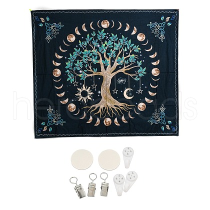 Tree of Life Flower Sun Moon Hippie Tapestries MAND-PW0001-26B-1
