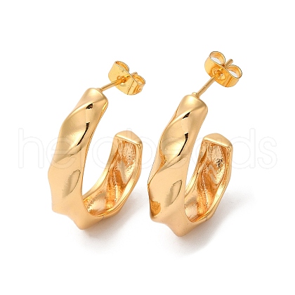 Rack Plating Brass Round Stud Earrings EJEW-R151-09G-1