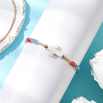 Cylinder Glass Seed Beaded Braided Bead Bracelets BJEW-MA00171-02-1