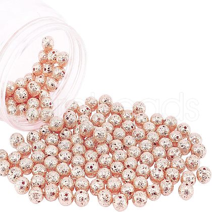 Electroplated Natural Lava Rock Beads Strands G-NB0001-94B-1