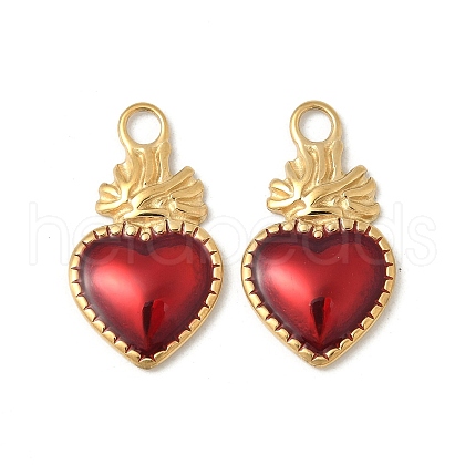 304 Stainless Steel Enamel Pendants STAS-V015-18B-G-1