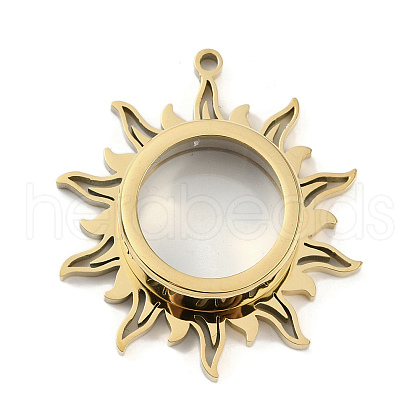 Ion Plating(IP) 304 Stainless Stee Locket Pendants STAS-S132-08G-02-1