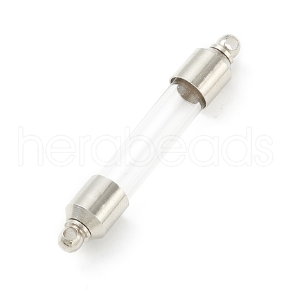 Transparent Glass Vial Pendant Normal Link Connectors GLAA-D004-03P-01-1