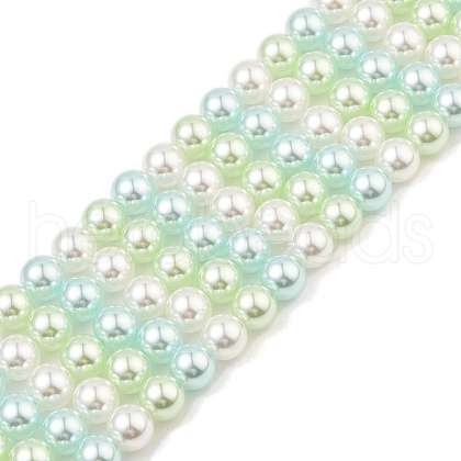 Baking Painted Pearlized Glass Pearl Round Bead Strands PEAR-H019-02C-08-1