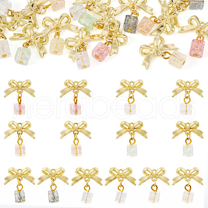 14Pcs 7 Colors Baking Paint Handmade Lampwork Crake Pendants PALLOY-TA00156-1