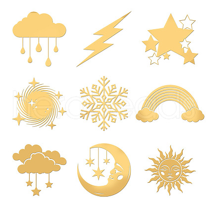9Pcs 9 Styles Nickel Decoration Stickers DIY-WH0450-048-1