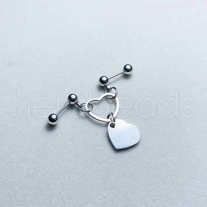304 Stainless Steel Double Piercing Cartilage Earrings FS-WG816F8-02-1