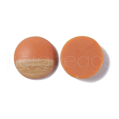 Two Tone Wood Grain Frosted Imitation Leather Style Resin Cabochons RESI-G053-01A-1