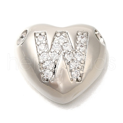 Rack Plating Brass Micro Pave Cubic Zirconia Pendants KK-I722-04P-W-1