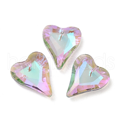 Electroplated Glass Pendants EGLA-M029-05-05-1