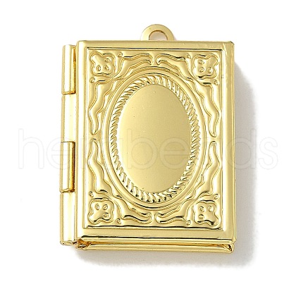 Brass Locket Pendants X-KK-Q019-11G-1