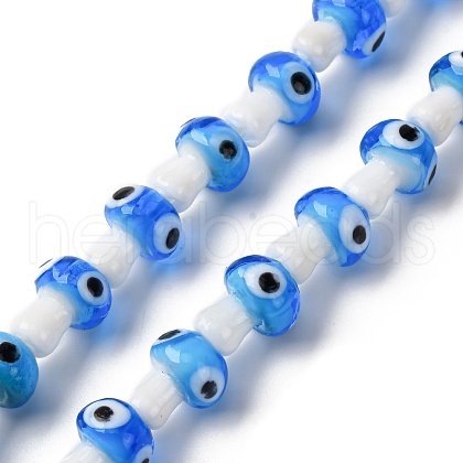 Handmade Evil Eye Lampwork Beads Strands LAMP-S069-01A-05-1