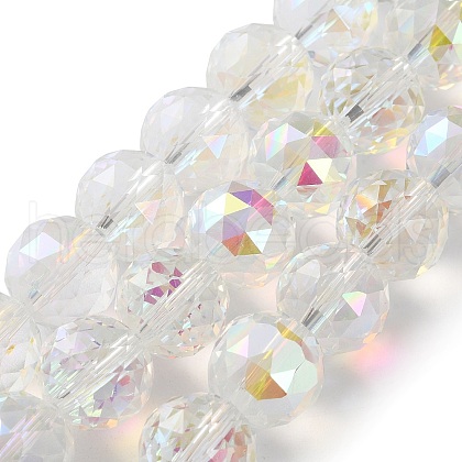 Transparent Electroplate Glass Beads Strands EGLA-N002-34E-H01-1