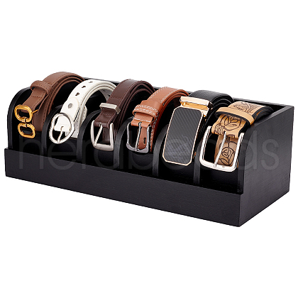 Bamboo Belt Organizer Holder with 6 Compartments AJEW-WH0166-77B-1