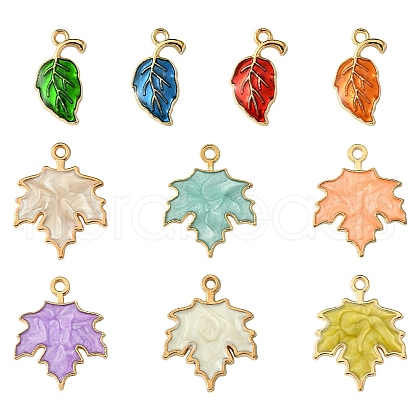 10Pcs 10 Styles Zinc Alloy Pendants ENAM-YW0004-32-1