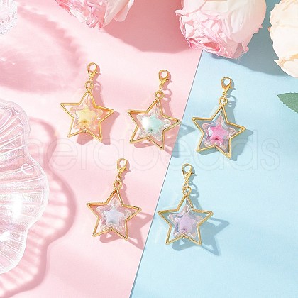 Star Acrylic Pendant Decorations HJEW-JM03395-1