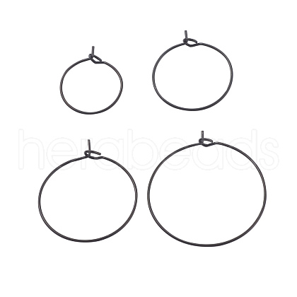 24Pcs 4 Size 316L Surgical Stainless Steel Hoop Earring Findings STAS-ZZ0001-03EB-1