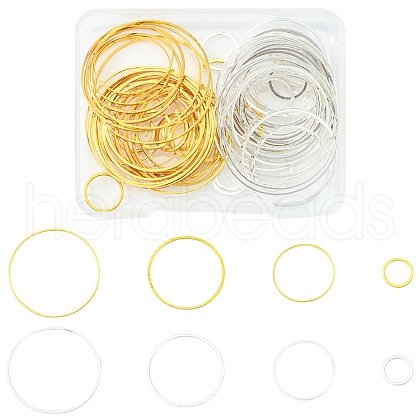 80Pcs 8 Style Brass Linking Rings KK-FS0001-15-1