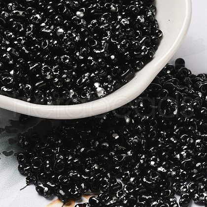 Spray Painted Glass Seed Beads SEED-F005-08A-05-1