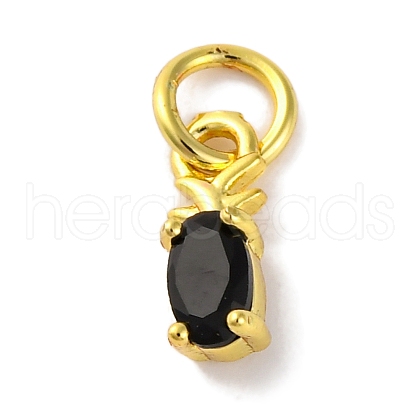 Rack Plating Brass Micro Pave Cubic Zirconia Charms KK-F881-03G-01-1