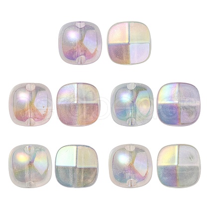 UV Plating Luminous Transparent Acrylic Beads OACR-P010-01-1