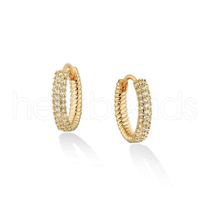 Brass Cubic Zirconia Hoop Earrings FS-WG6F7A1-07-1