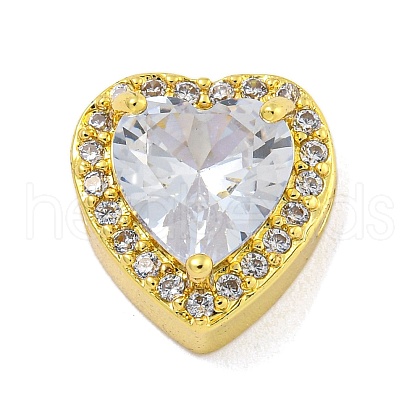 Rack Plating Brass Micro Pave Cubic Zirconia Beads KK-G513-79G-1