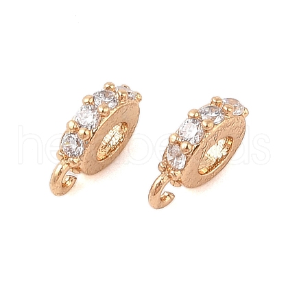 Brass Micro Pave Clear Cubic Zirconia Tube Bails KK-B100-032G-1