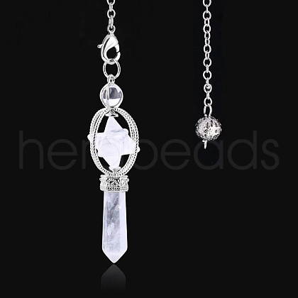 Natural Quartz Crystal Hexagonal Pointed Dowsing Pendulums PW-WG0B402-03-1