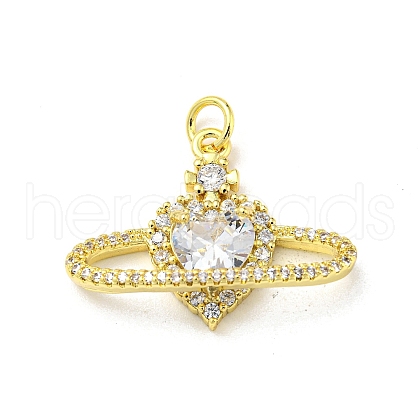 Brass Micro Pave Cubic Zirconia Pendants FIND-Z023-11G-1