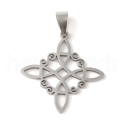 Hollow Out 201 Stainless Steel Pendants STAS-G330-01B-P-1