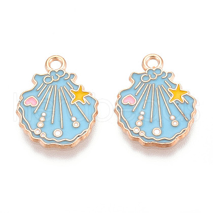 Marine Animals Alloy Enamel Pendants ENAM-T022-34H-1