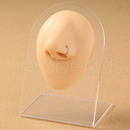 304 Stainless Steel & Brass Hoop Nose Rings WGB8052-01-1