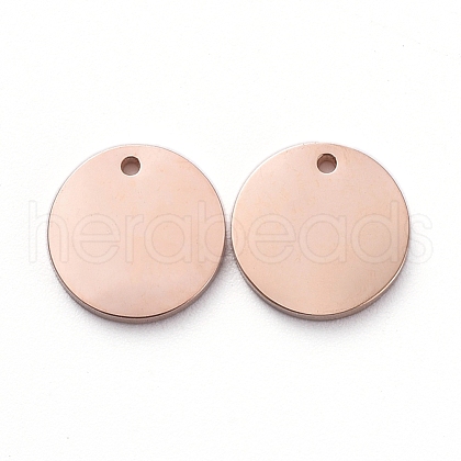 Vacuum Plating 304 Stainless Steel Stamping Blank Tag Charms STAS-G215-11RG-1