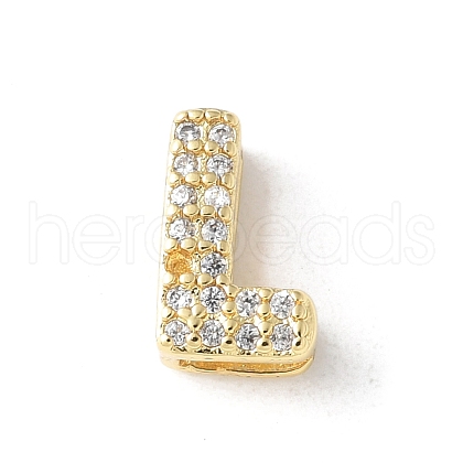 Brass Micro Pave Clear Cubic Zirconia Initial Multi-strand Links KK-S520-01G-12-1