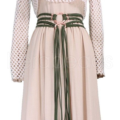 Vintage Faux Suede Cord Multi-layered Long Tassel Belly Chain Belts FS-WG0892A-01-1