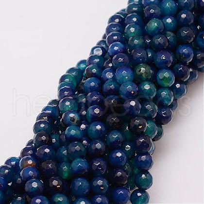 Natural Striped Agate/Banded Agate Bead Strands G-G882-8mm-D01-2-1