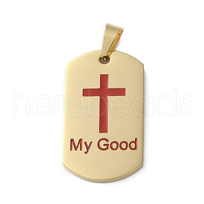 304 Stainless Steel Enamel Pendants STAS-G346-38G-1