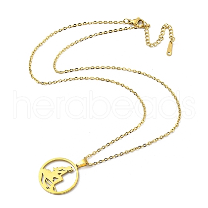 304 Stainless Steel Pendant Necklaces NJEW-Z025-06G-1