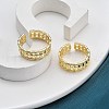 Rack Plating Brass Micro Pave Cubic Zirconia Cuff Finger Rings for Women RJEW-M028-52G-5