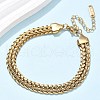 304 Stainless Steel Wheat Chain Bracelets for Women BJEW-C103-04G-1