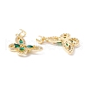 Rack Plating Brass Micro Pave Cubic Zirconia Pendants ZIRC-I057-15G-2