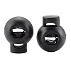 1-Hole Dyed Iron Spring Loaded Eco-Friendly Plastic Round Buckle Cord Toggle Lock Beans Stoppers for Sportwear Luggage Backpack Straps X-FIND-E004-60B-18mm-3