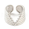 Hollow V -Shaped Brass Open Cuff Rings RJEW-Q781-10P-2